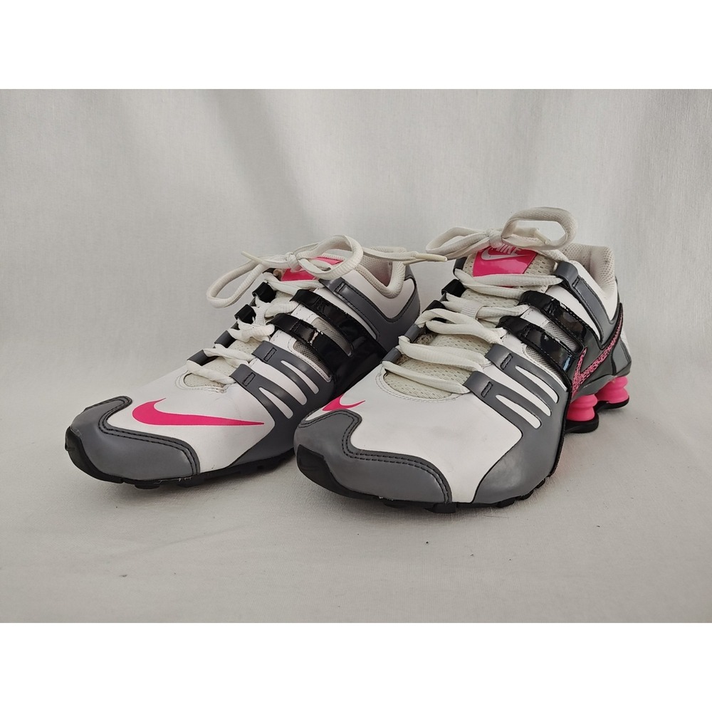 Nike Shox 639657-104 Hot Pink Running Women's 8.5 Shoes White Black 2015 - Picture 6 of 13